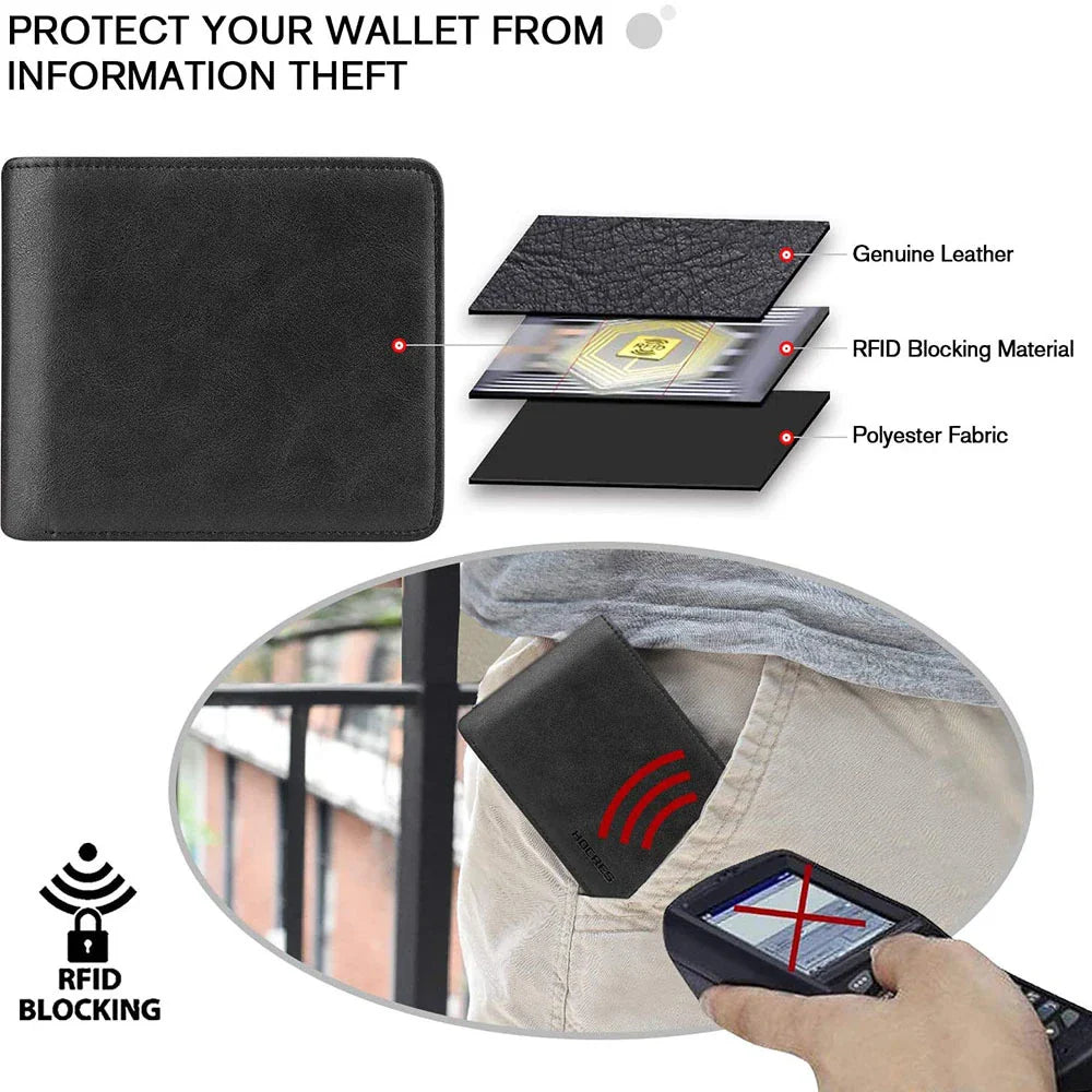 Premium Napa Leather Compact Wallet in Black and Orange Colours, Crafted in the UK for Discerning Gentlemen
