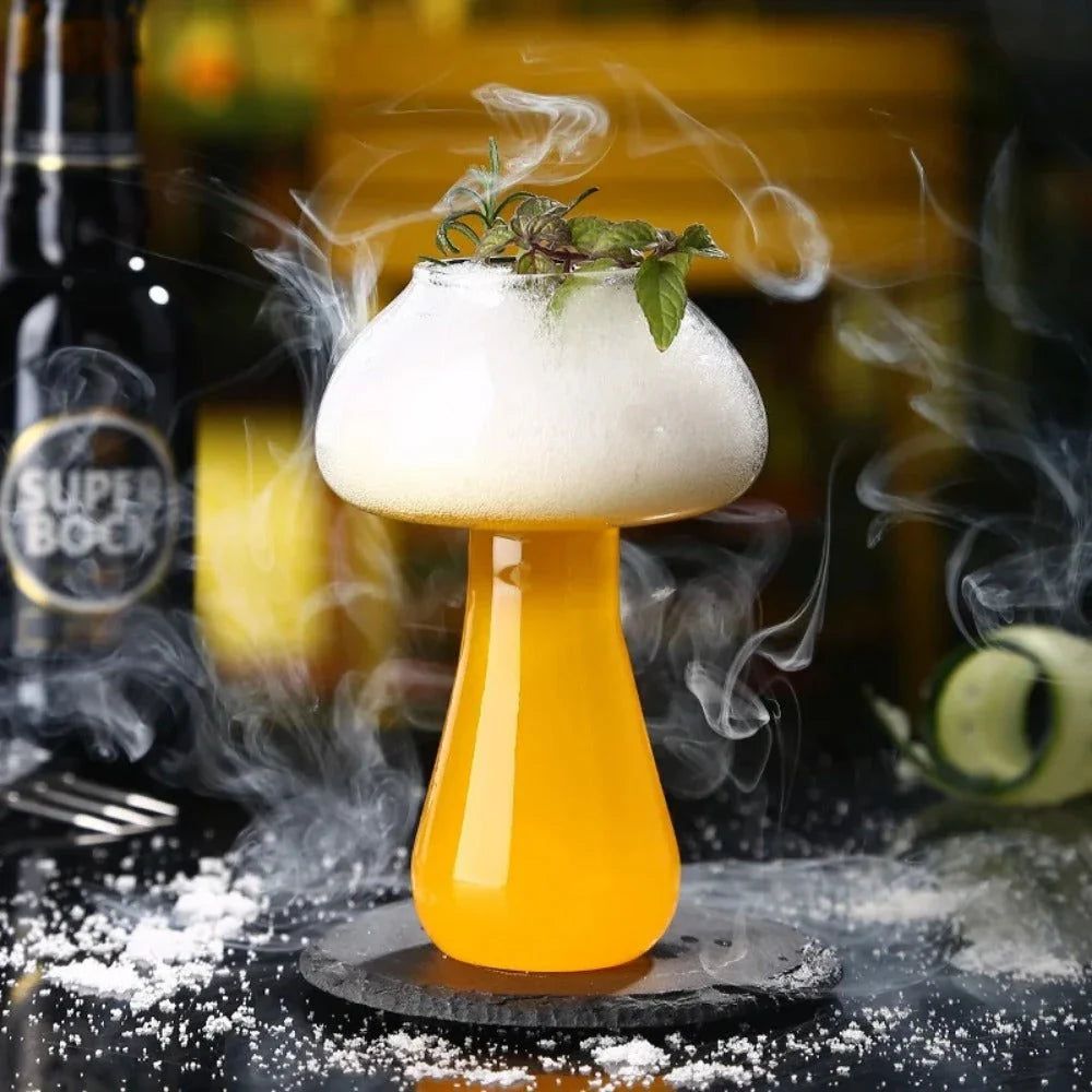 Premium 250ml Mushroom-Shaped Cocktail Glass made from high-quality transparent glass, perfect for elegant drinks and entertaining