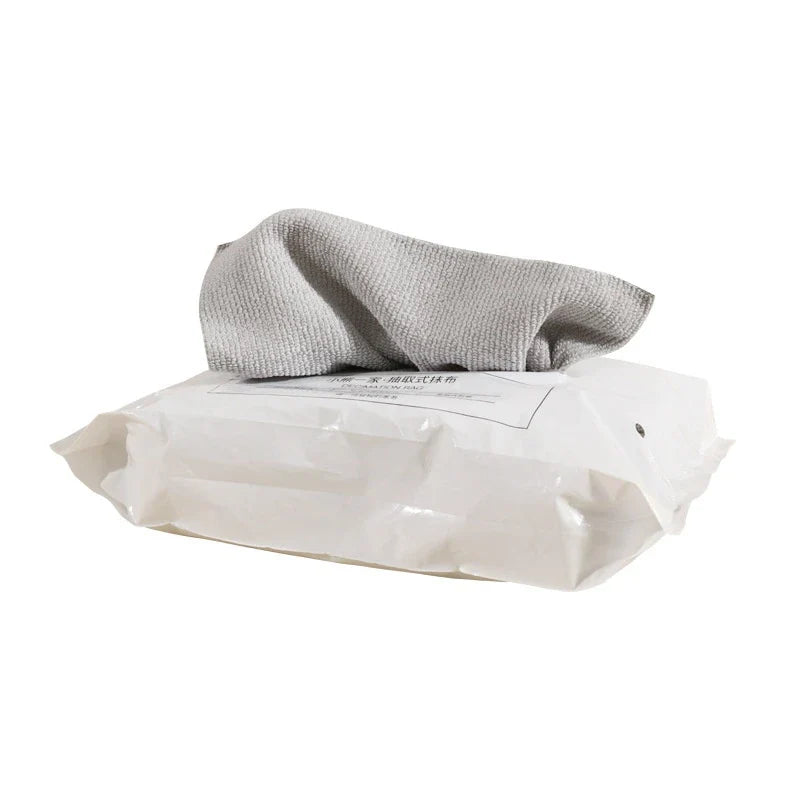 Disposable grey microfibre cleaning cloths for efficient, streak-free cleaning on various surfaces