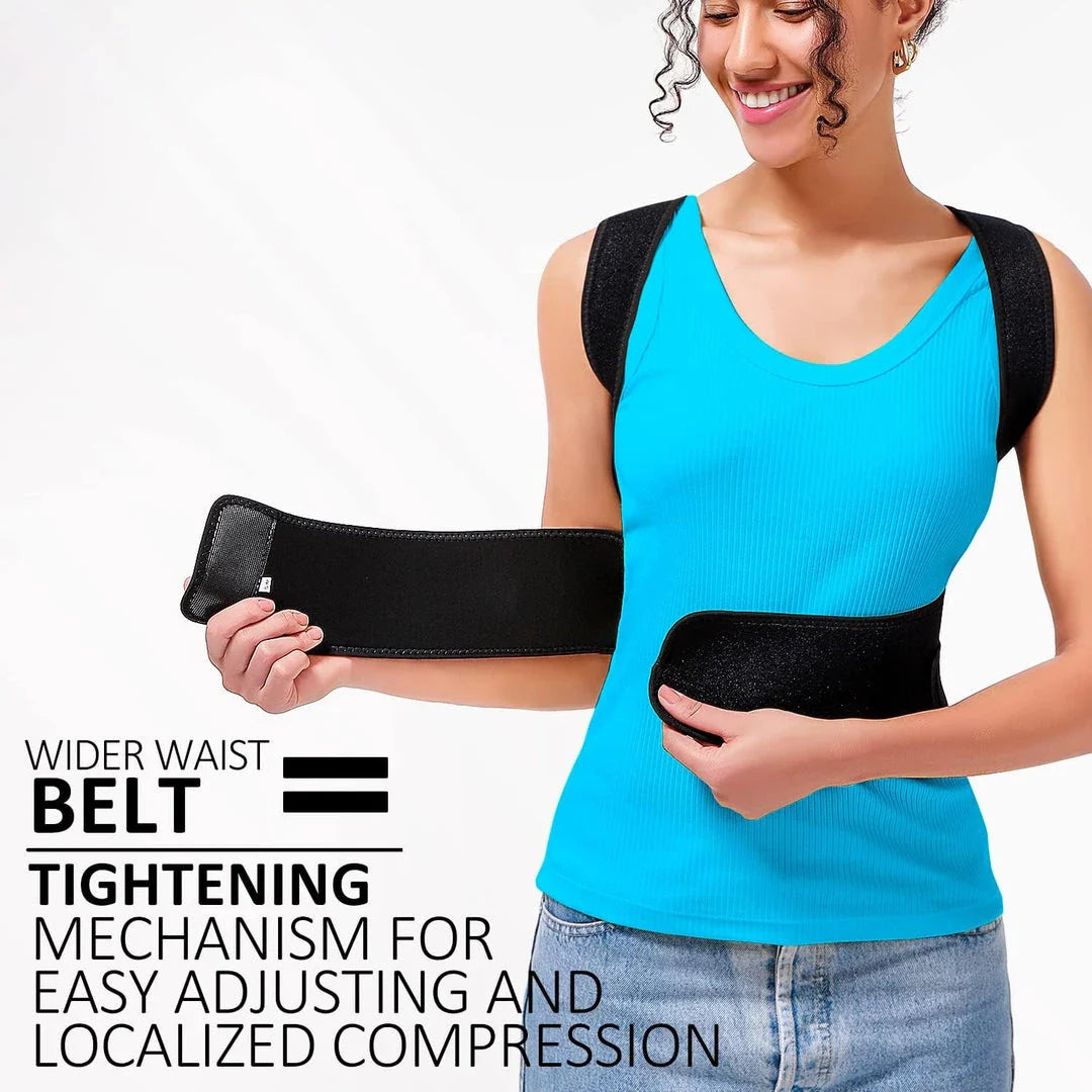 Adjustable full back support posture corrector in various sizes for men and women