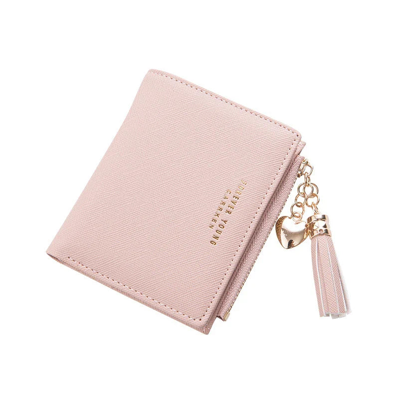 Premium genuine leather women's coin purse with zipper closure, available in black, brown, and navy colours, and multiple sizes.