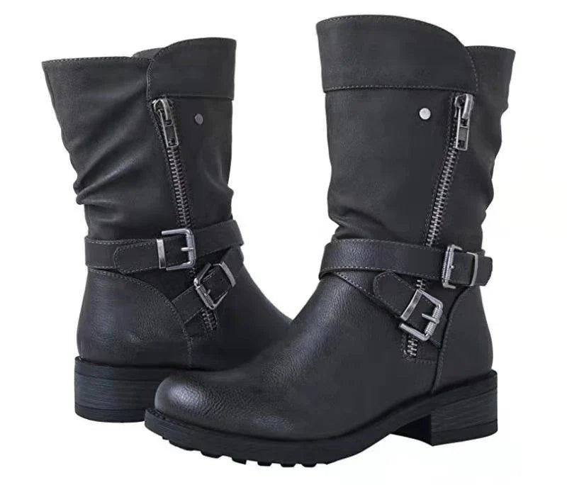 Premium Women's Leather Chelsea Boots with Low Heel - Timeless British Style