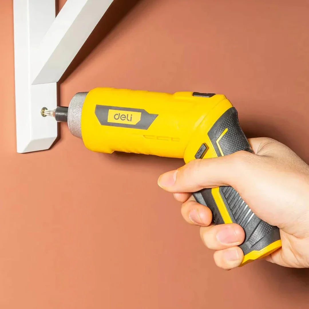 Cordless electric screwdriver with LED light for versatile DIY projects