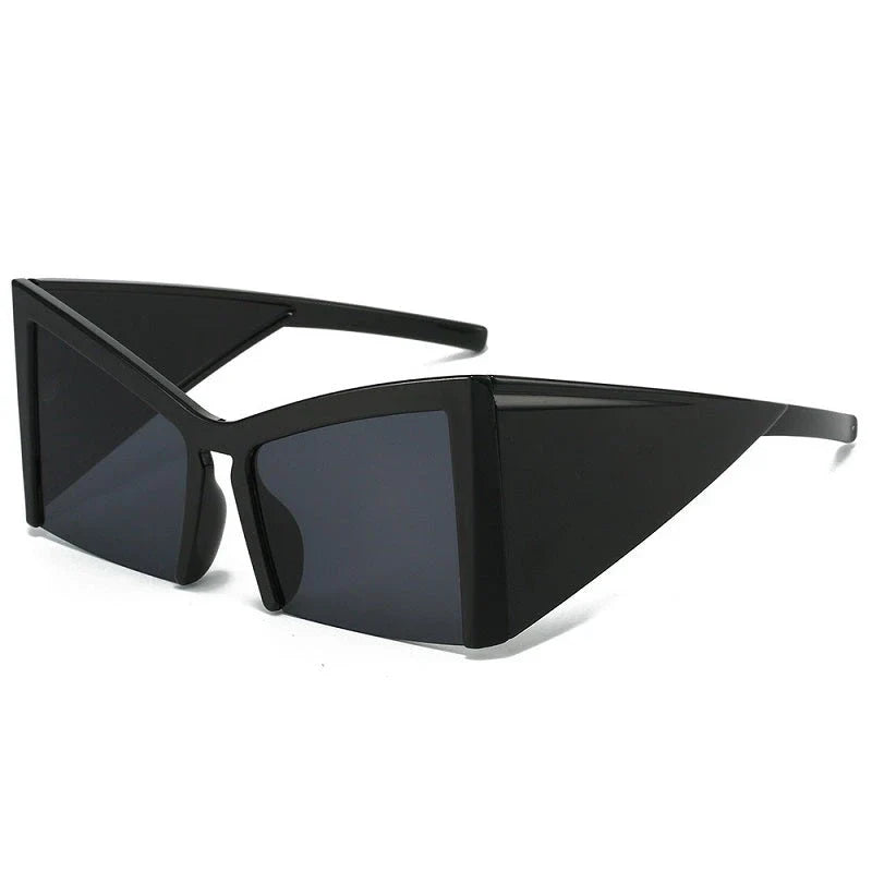 Irregular semi-rimless sunglasses with UV400 protection, offering a unique and stylish design for both men and women