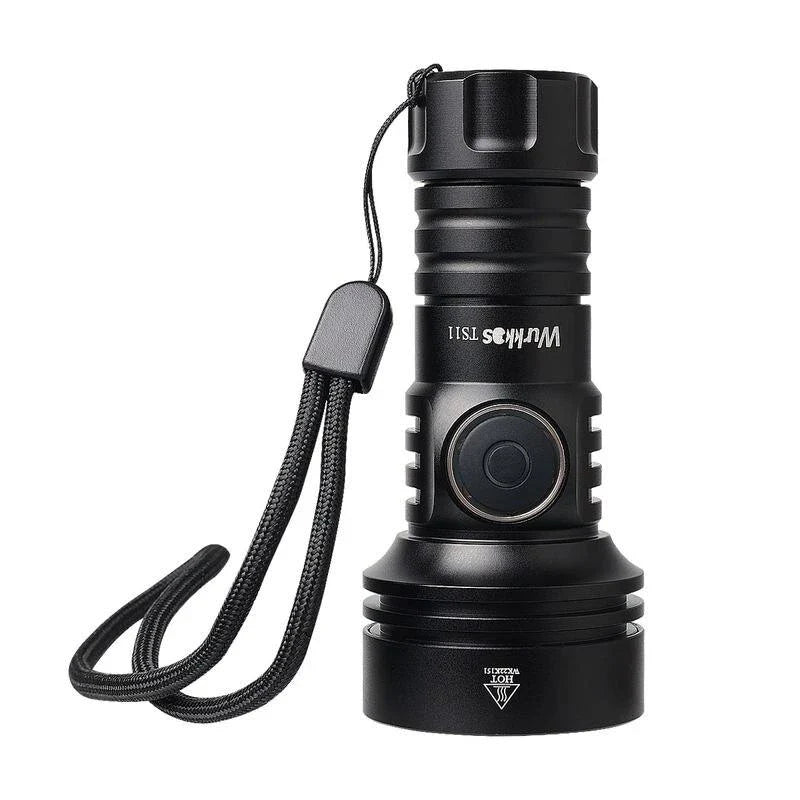 Powerful 2000-lumen USB-C rechargeable EDC flashlight with RGB auxiliary lights and IP68 waterproof design