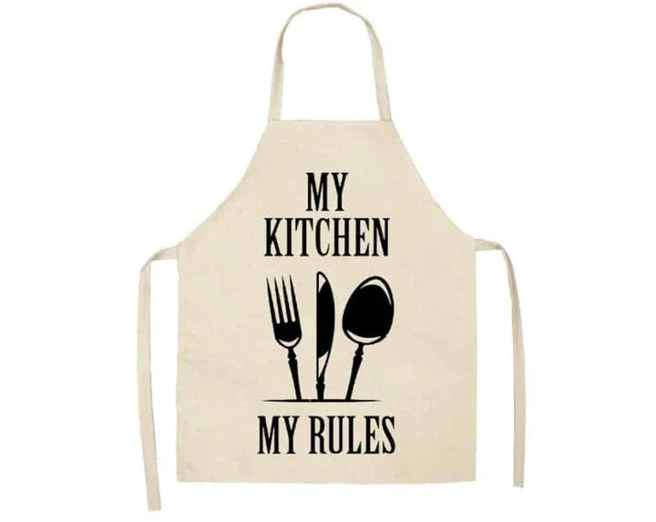 Premium Cotton and Linen Apron in Blue, Green, Grey, and White colors for the modern British kitchen