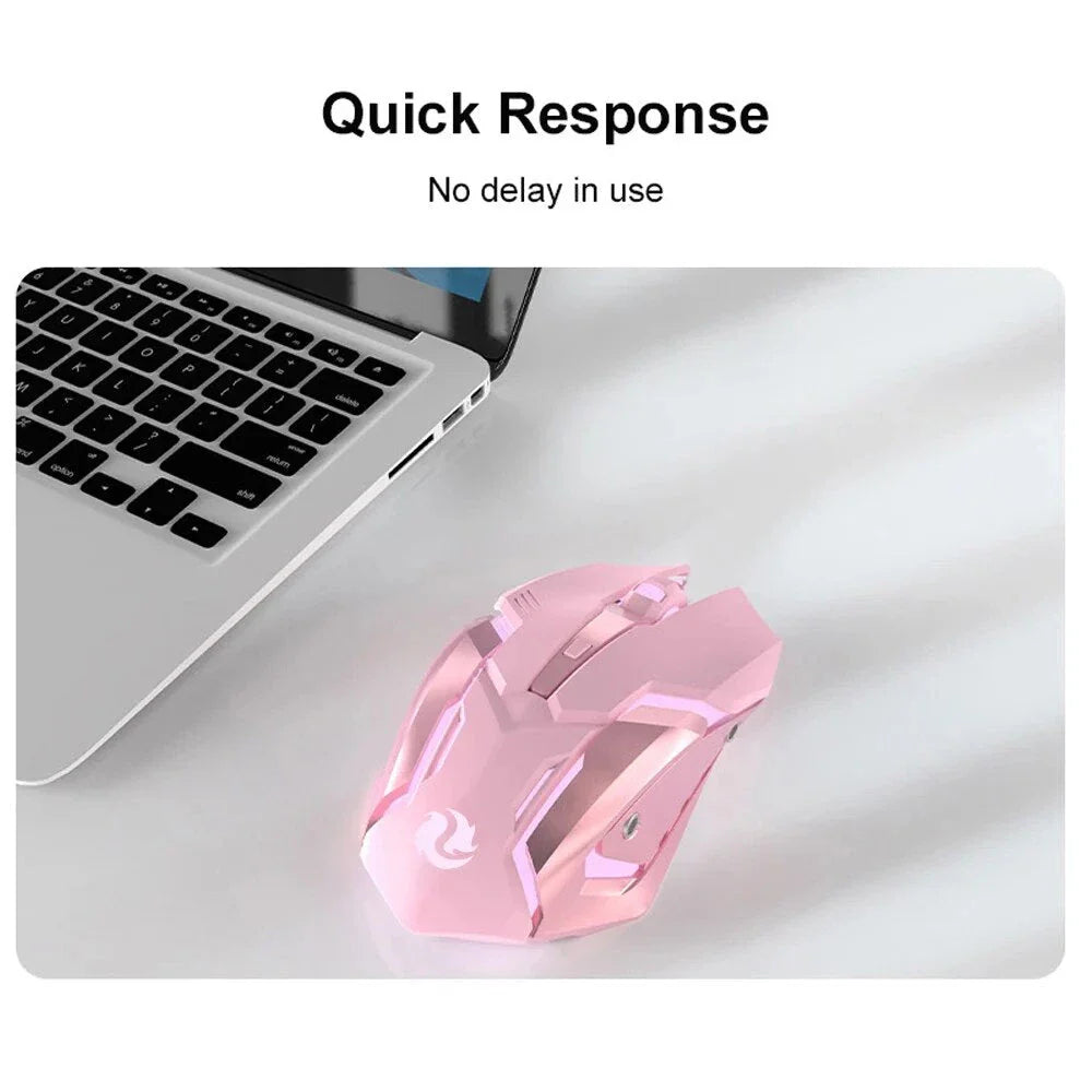 Rechargeable Dual-Mode Wireless Gaming Mouse with LED Backlight and Ergonomic Design
