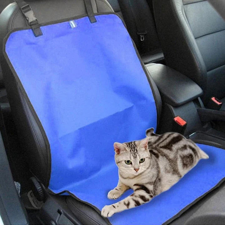 Premium waterproof pet car seat cover in red, designed to protect vehicle's back bench from dirt, fur, and spills