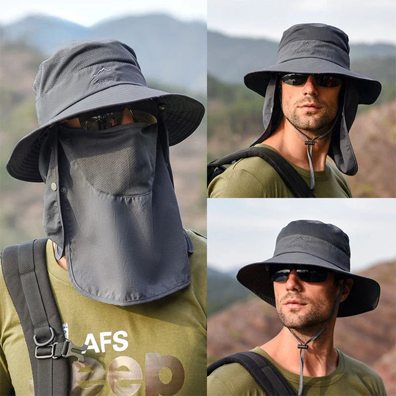 Summer QuickDry UV Protection Fisherman Cap with Face and Neck Cover for Outdoor Adventures
