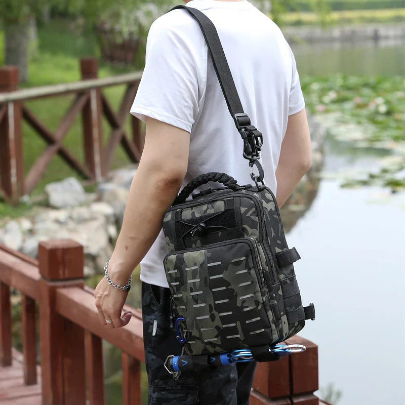 Versatile crossbody backpack with multiple compartments and adjustable straps for outdoor adventures