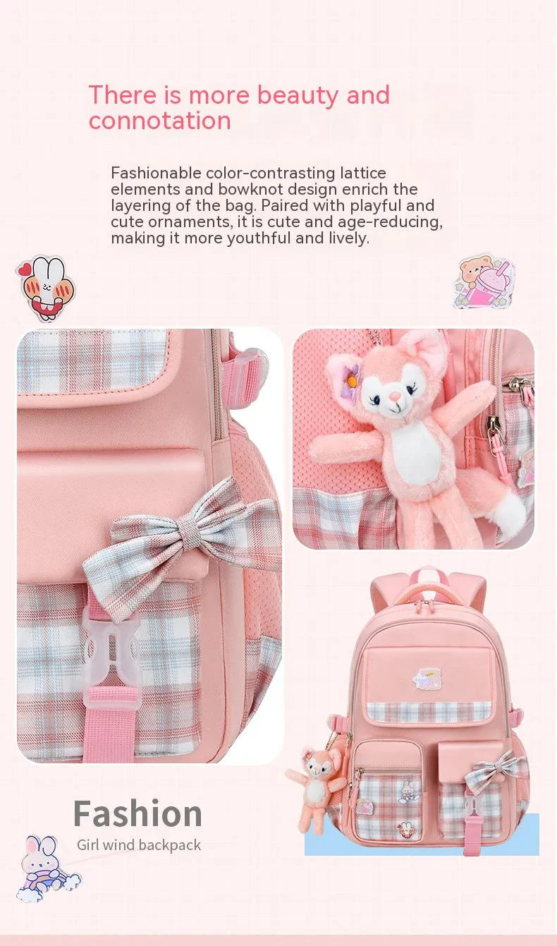 Charming children's backpack with cartoon design, ample capacity, and lightweight nylon construction