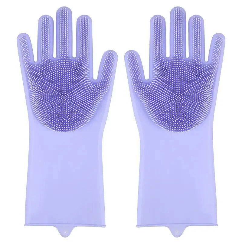 Eco-friendly silicone pet grooming gloves with soft brush heads for effective hair removal and coat care