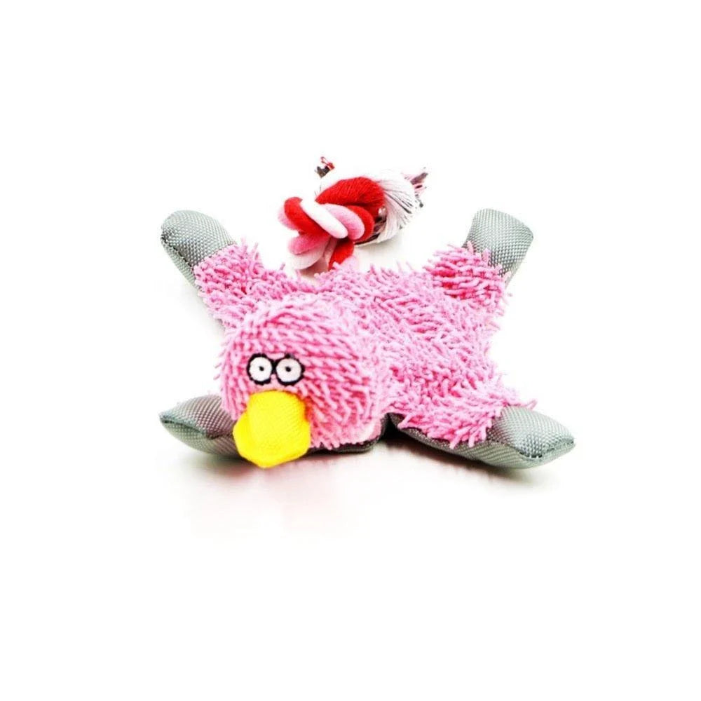 Charming fluffy duck plush toy for dogs in various colours, perfect for interactive play and cuddling