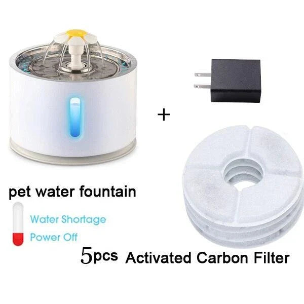 Premium 2.4L Automatic Cat Water Fountain with Charcoal Filter and Whisper-Quiet Operation