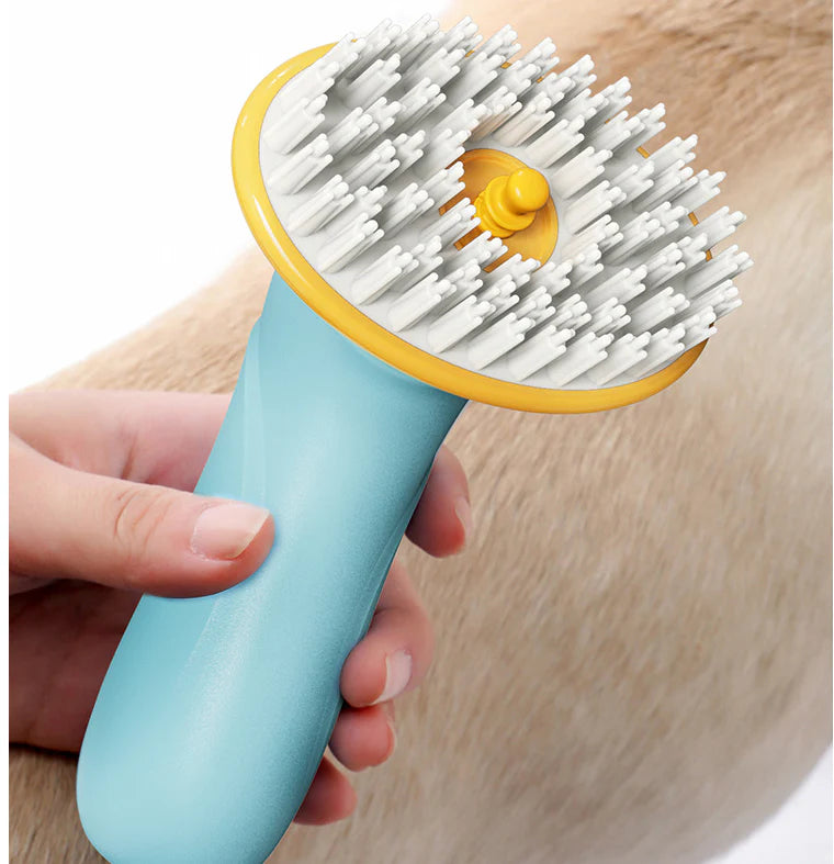 Premium hand-held pet bath brush with soft bristles and ergonomic grip for gentle grooming and cleaning