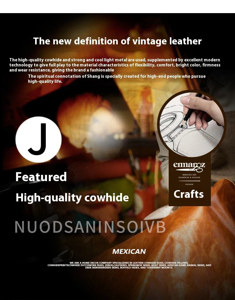 Premium retro leather messenger bag with spacious main compartment, side pockets, and robust handle for comfortable carrying