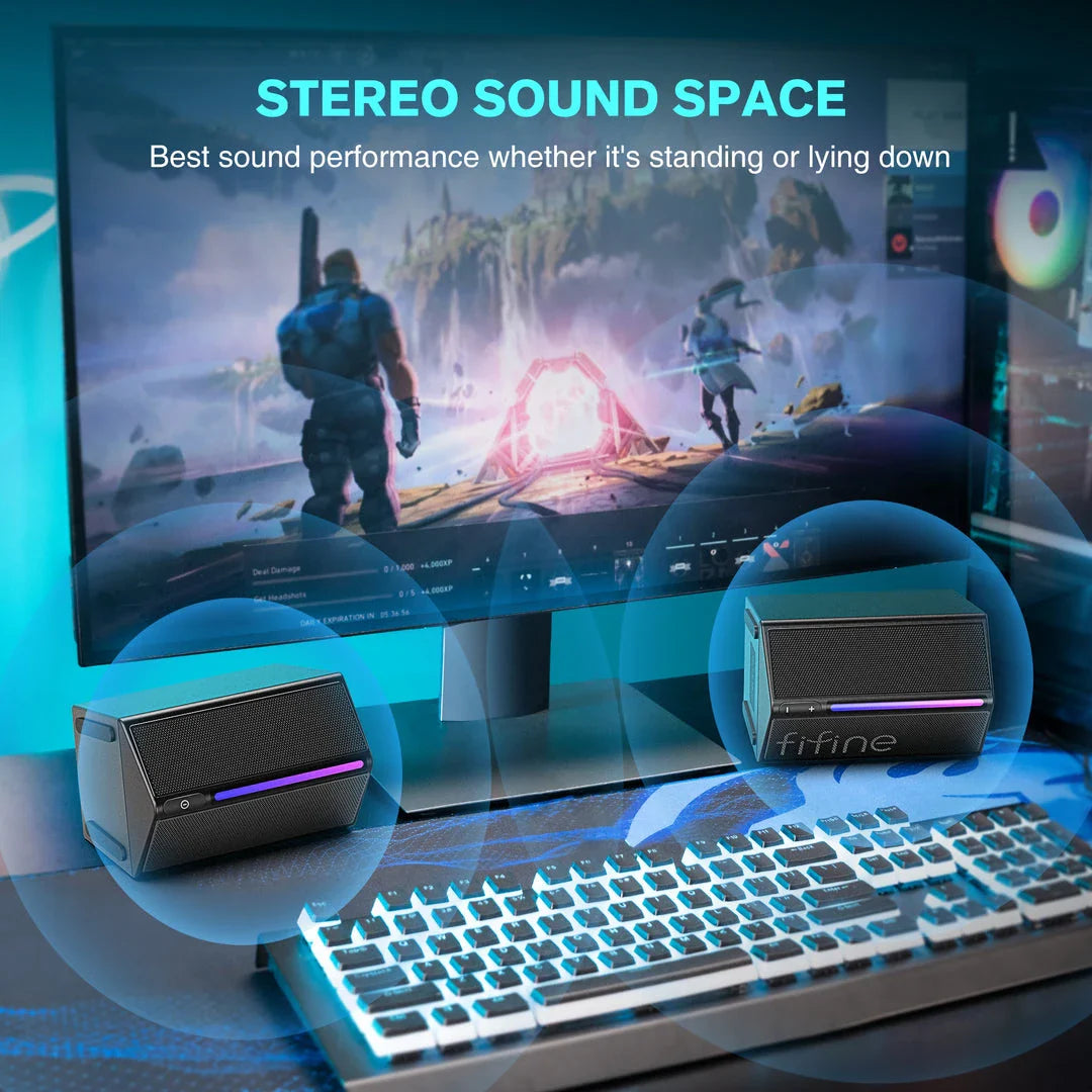 Premium Gaming Sound Box with stereo surround sound, 360-degree audio immersion, and customisable RGB lighting for an exceptional entertainment experience.