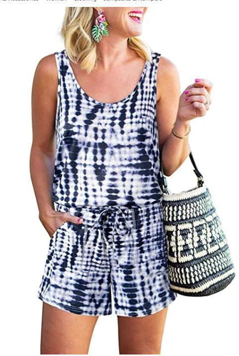 Camisole jumpsuit with drawstring waist, made of premium cotton, available in various colours and sizes