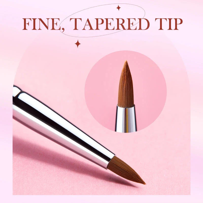 Precision Eyeliner Brush with fine-tipped synthetic fibres and ergonomic wooden handle for flawless liquid and cream eyeliner application