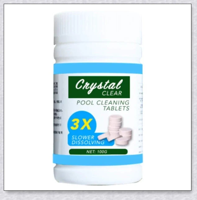Premium swimming pool cleaning tablets that effectively eliminate bacteria, control algae, and protect against UV rays for a crystal clear, safe pool experience.