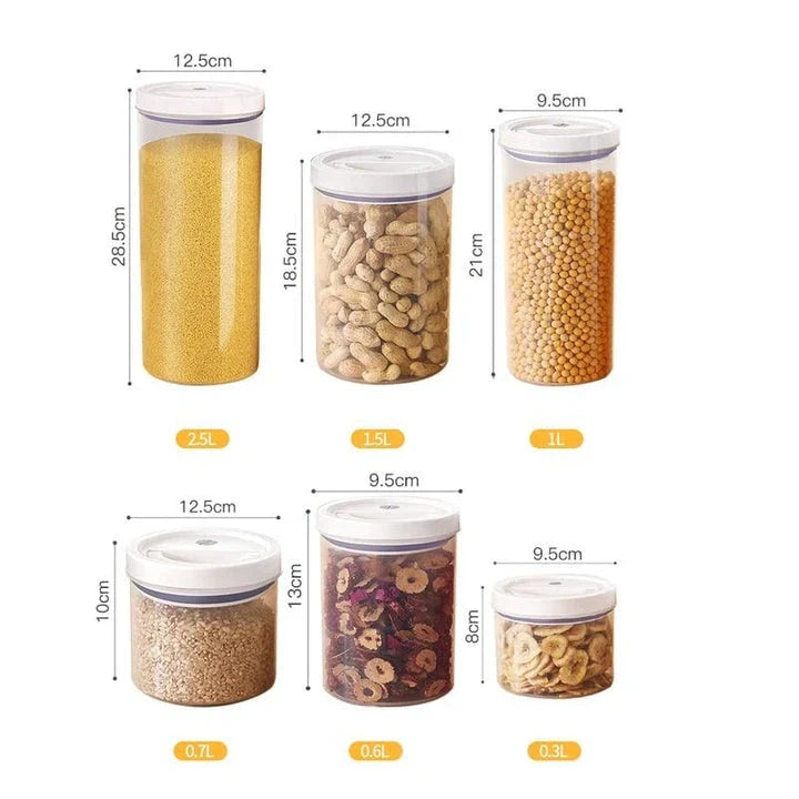 Premium clear acrylic storage jar with airtight lid, available in various sizes for versatile home organisation