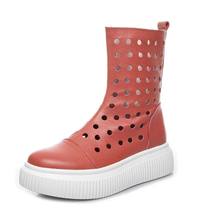 Premium British-crafted genuine leather platform shoes in a variety of colours, designed for fashionable ladies