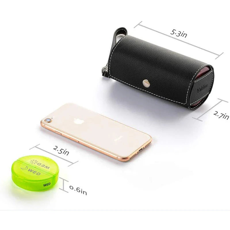 7 Days Pill Box Travel Weekly Medicine Organizer - Transparent Round Pill Case with Day and Night Markings