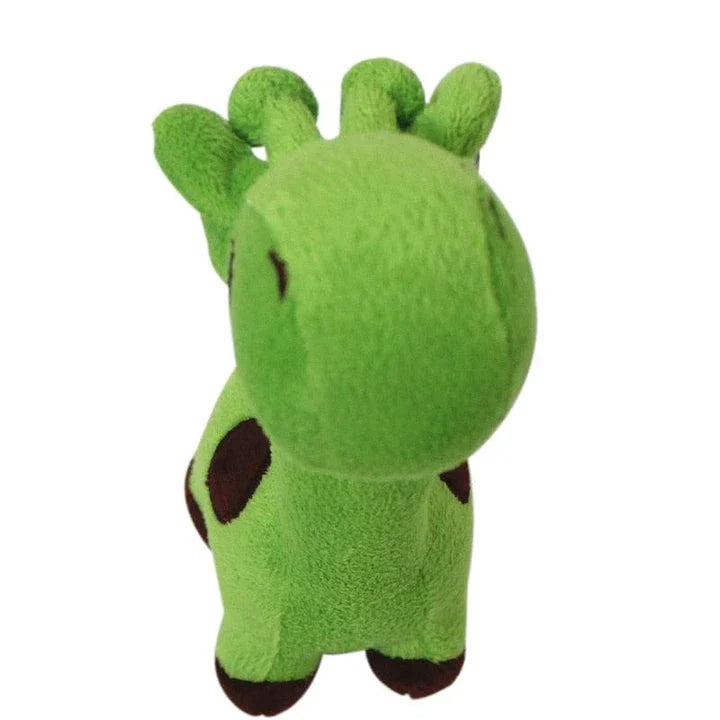 Chewing Deer Shape Plush Toys for Dogs in Blue, Green, Pink, and Yellow Colours