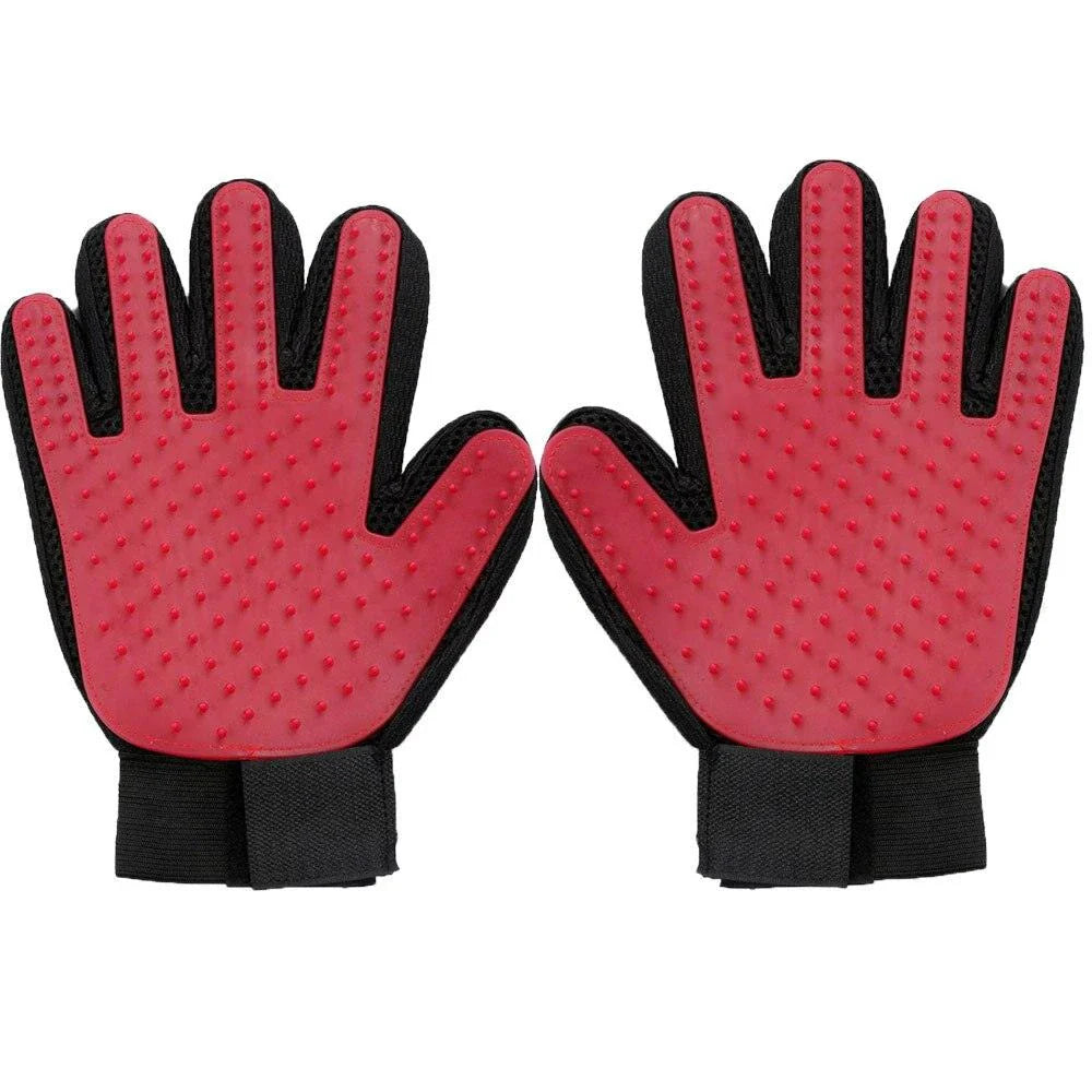 Versatile rubber grooming glove for dogs, featuring a flexible, customised fit and gentle hair removal for effective pet care