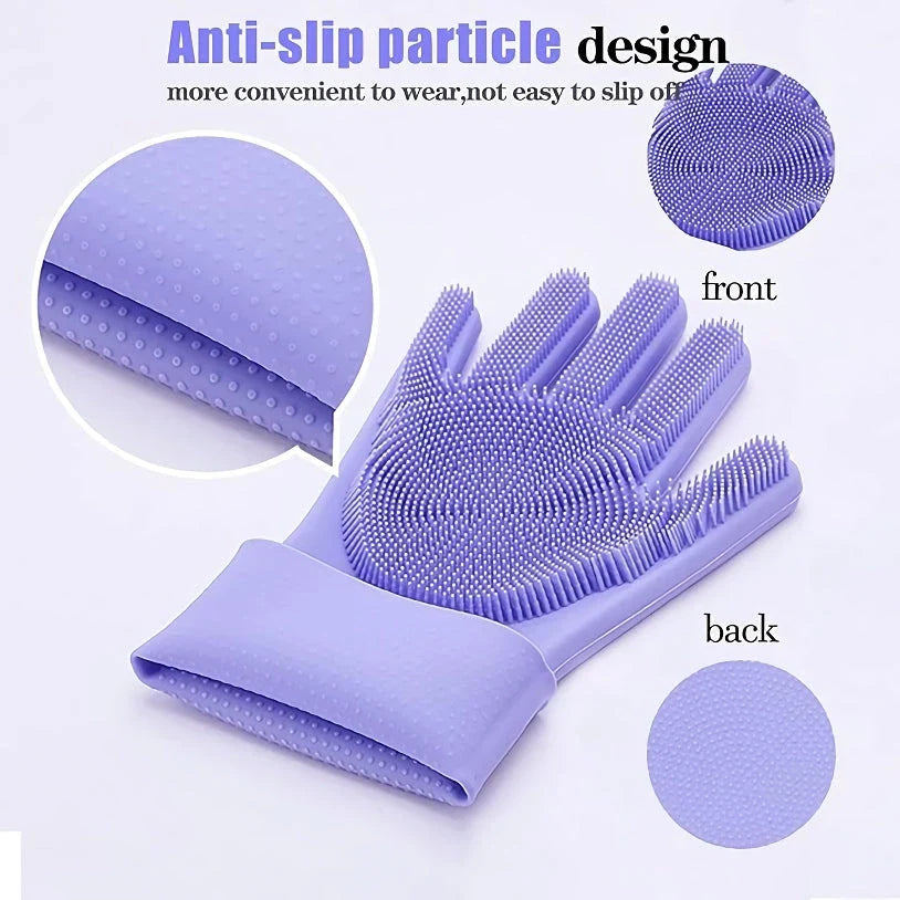 Eco-friendly silicone pet grooming gloves with soft brush heads for effective hair removal and coat care