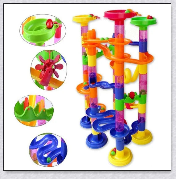Marble Run Sets for Kids - 105 Piece Marble Race Track and Maze Game