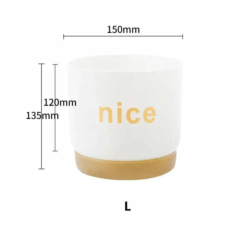 Stylish self-watering planters in various sizes for indoor plants, succulents, and flowers