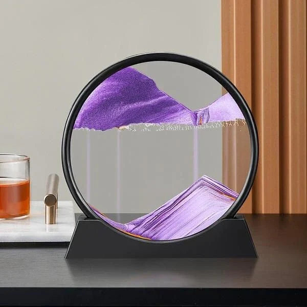 Captivating retro sandscape hourglass with mesmerising deep sea moving sand art