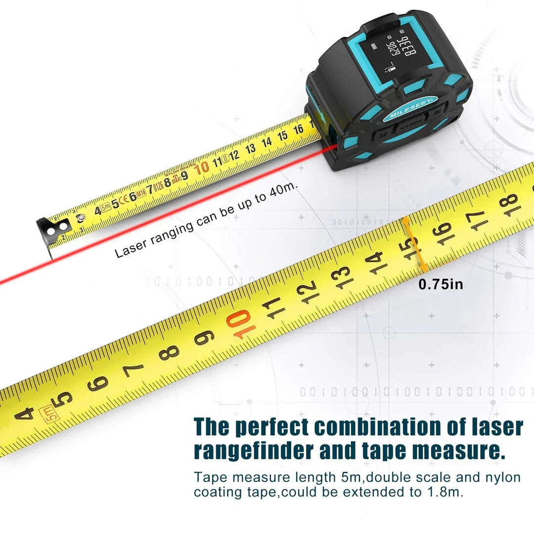 Premium 40M 2-in-1 Digital Laser Tape Measure & Range Finder with advanced features for precise measurements
