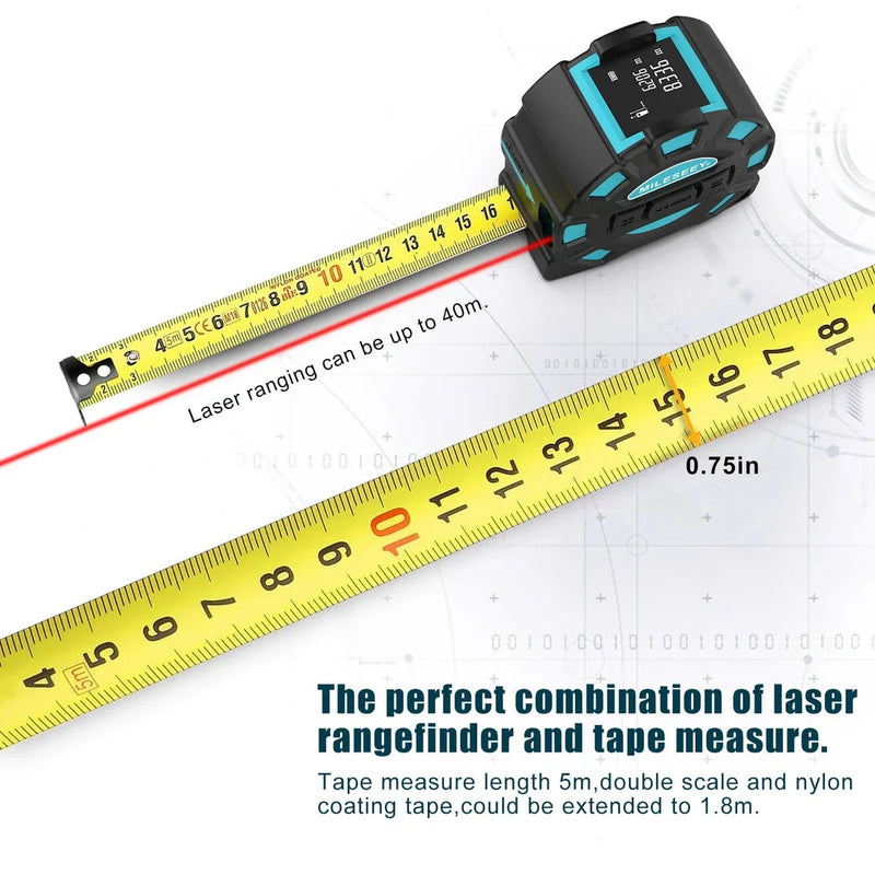GiftHome UK Premium 40M 2-in-1 Digital Laser Tape Measure & Range Finder