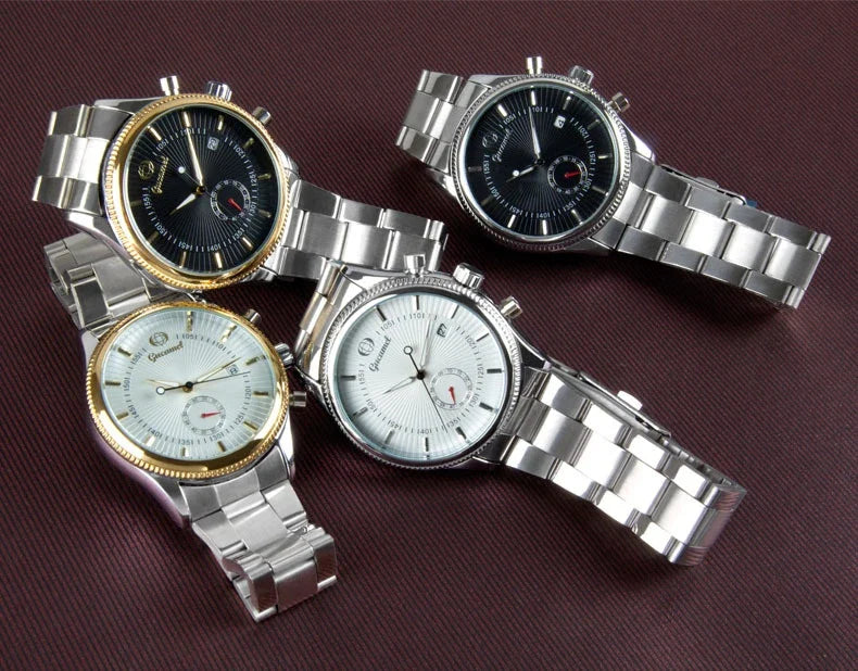 Premium British-made steel-belt business watch with a classic, elegant design