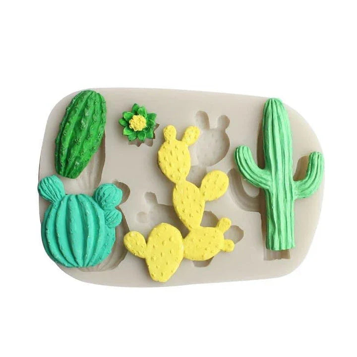 Premium silicone cactus-shaped baking mould for creating unique and creative desserts and treats