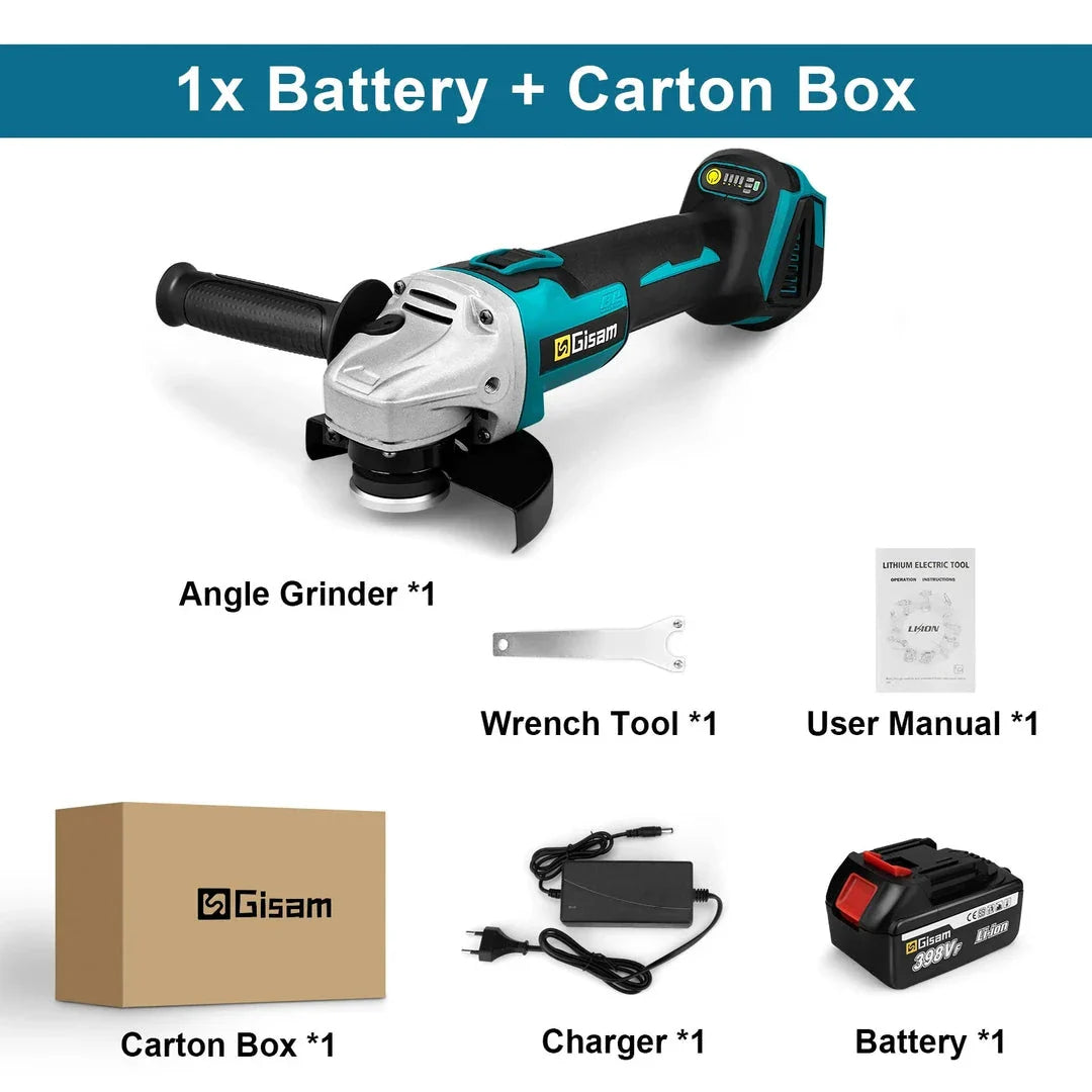 18V 125mm Cordless Angle Grinder with Brushless Motor for Polishing and Cutting Tasks