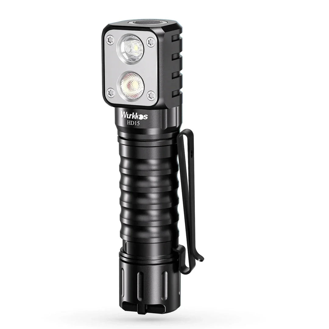 Wurkkos HD15R/HD15 Rechargeable Headlamp with 2000 lumens of output, aerospace-grade aluminium alloy construction, and reverse charging capability