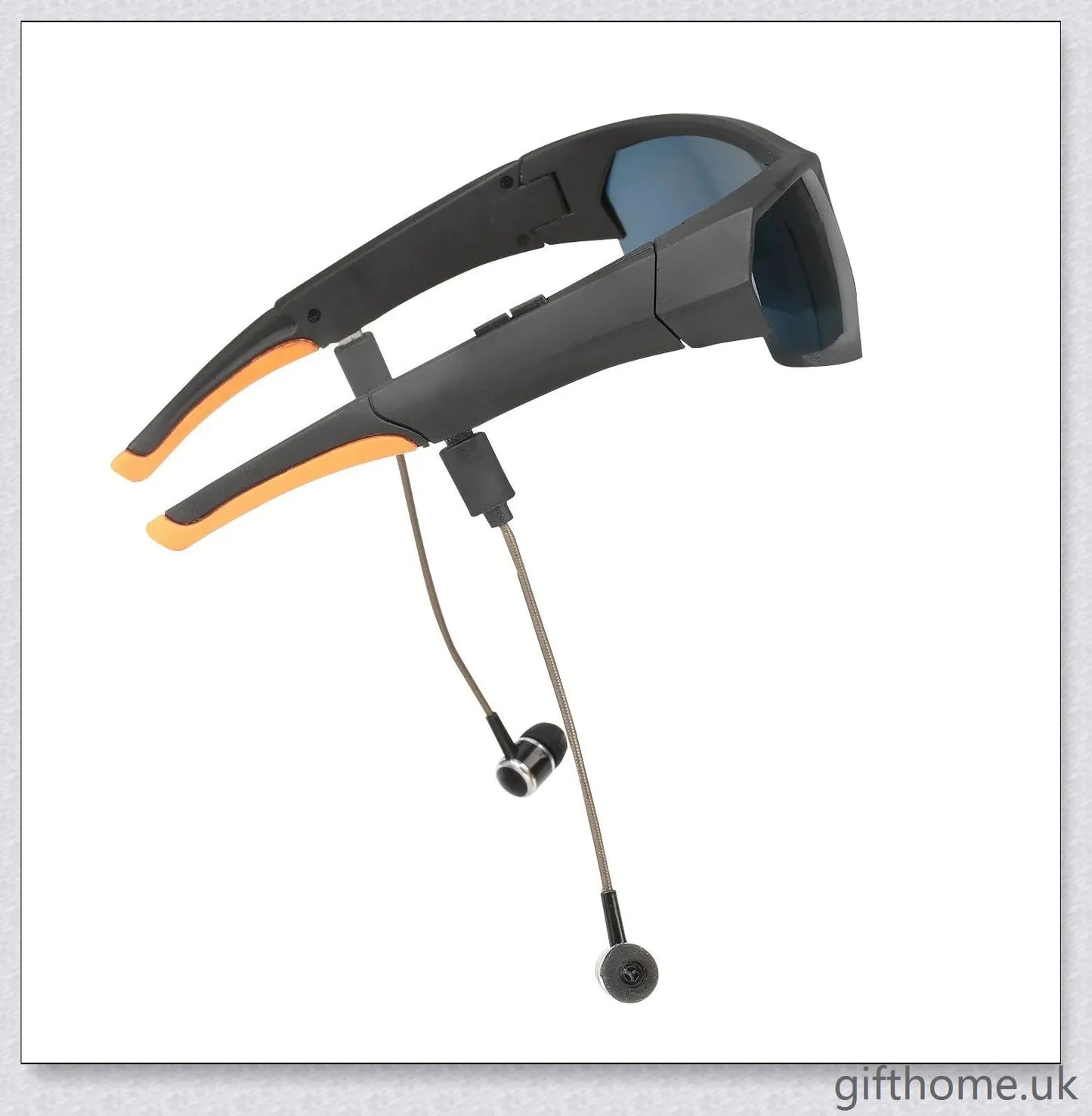 Premium smart camera glasses with HD video recording, built-in microphone and earbuds, and UV protection