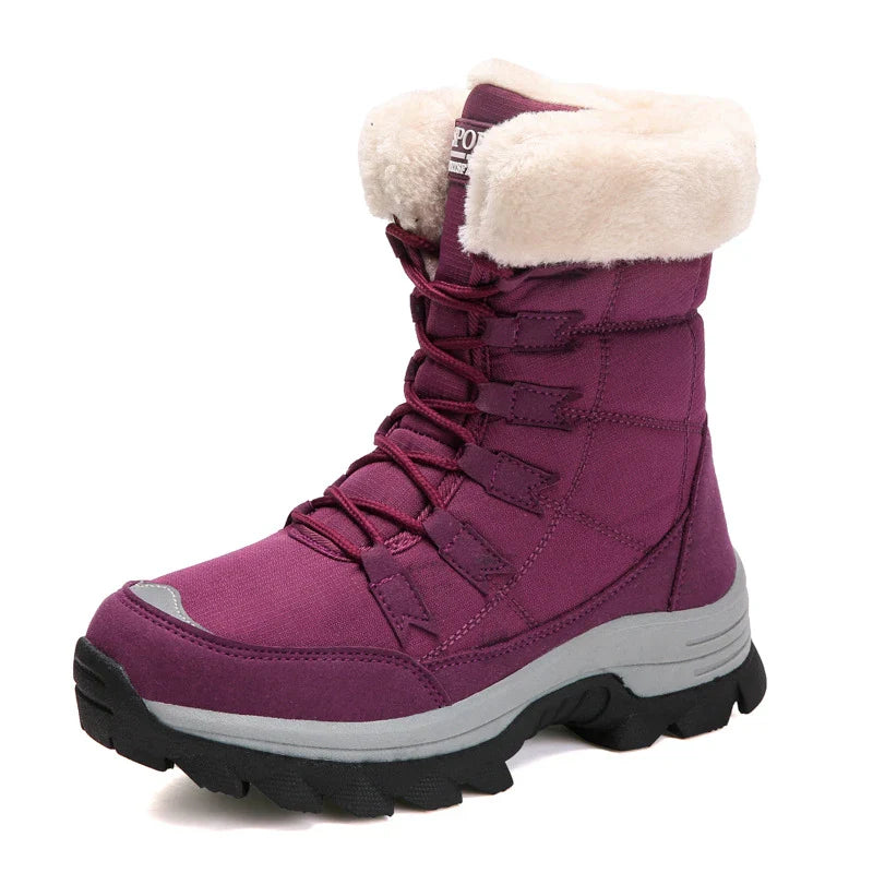 Premium cotton snow boots with waterproof design, plush lining, and non-slip outsole for women