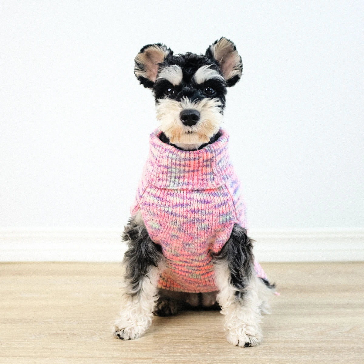 Stylish and cosy purple turtleneck sweater for pets, made with premium acrylic fibres for maximum comfort and warmth.