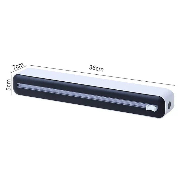 Magnetic Kitchen Wrap Dispenser with Slide Cutter - Adjustable Holder, Magnetic Backing, and Precise Cutting