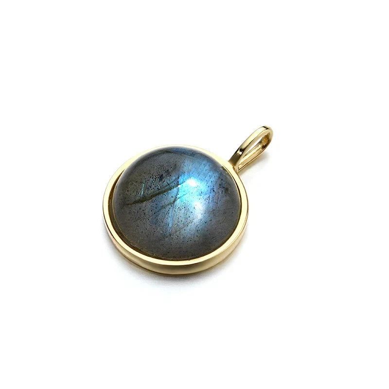 Exquisite sterling silver pendant with captivating elongated stone design, inspired by the timeless beauty of the night sky