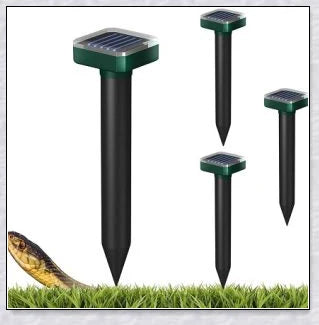 Premium solar-powered snake repellent device with ultrasonic waves for effective pest deterrence in UK gardens