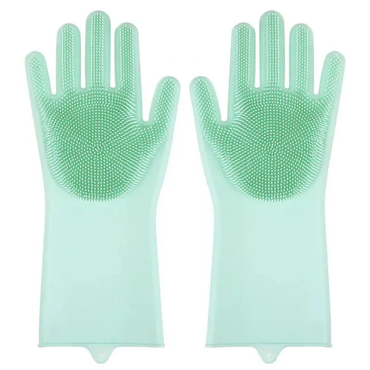 Eco-friendly silicone pet grooming gloves with soft brush heads for effective hair removal and coat care