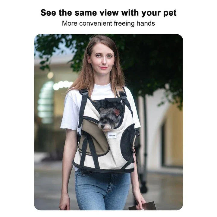 Lightweight, breathable pet sling backpack made of premium nylon and mesh, designed for small dogs and cats