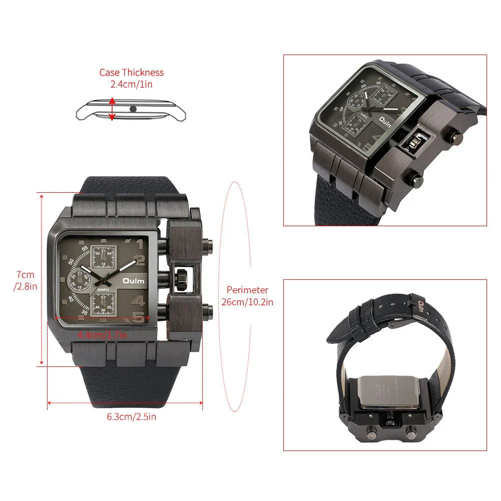 Stylish Gents' Oversized Quartz Watch with Matching Bracelet in various colours