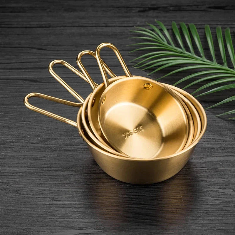 Luxurious gold plated stainless steel serving bowls in various sizes, perfect for a range of dishes and occasions