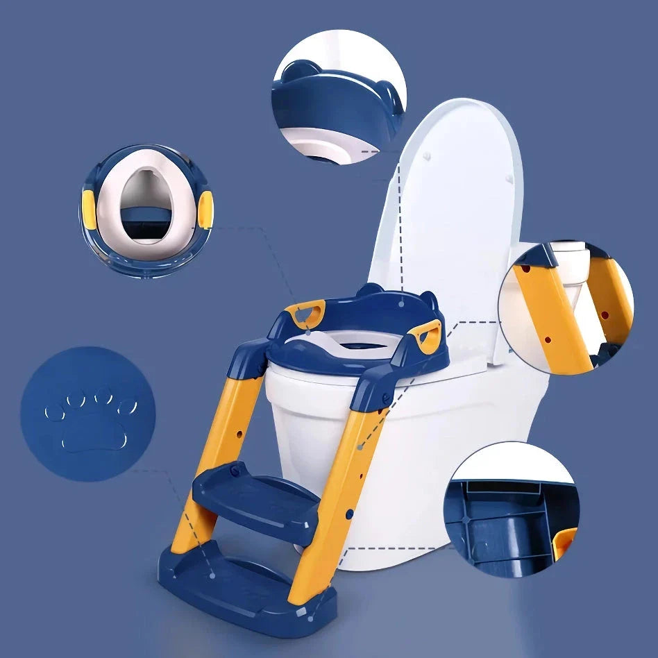 Adjustable toddler potty training seat with a colourful cartoon design, ideal for growing children